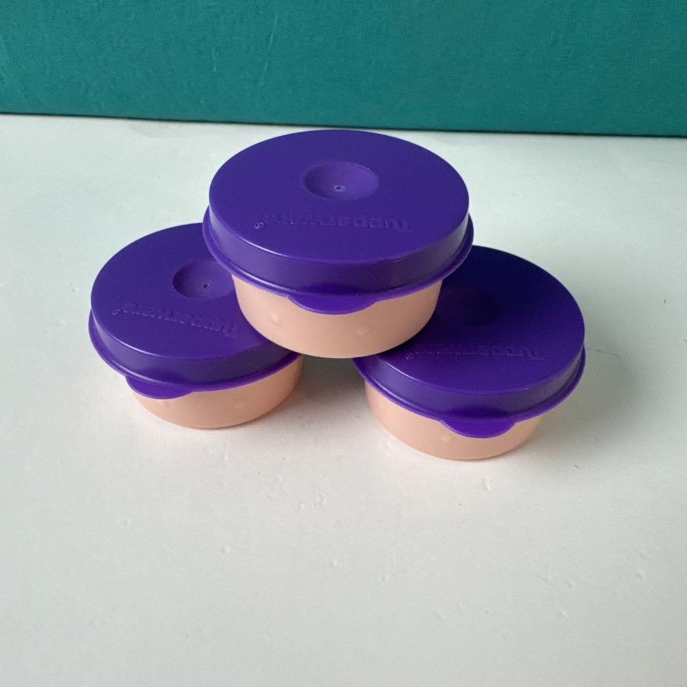 Tupperware Large Smidgets Dressing Container 1oz Set of 3 Purple large Smidget !